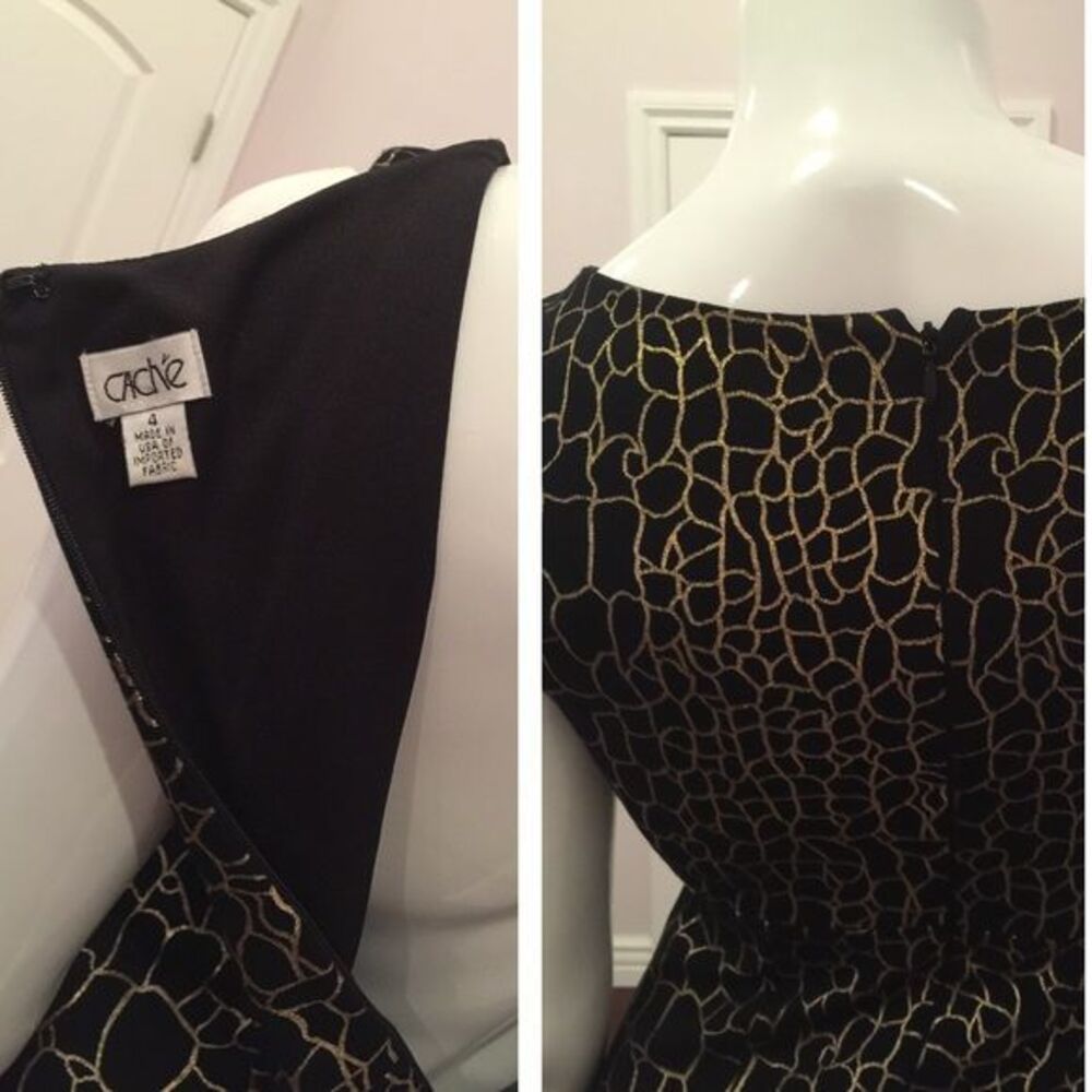 Black and gold patterned dress - Picture 3 of 7
